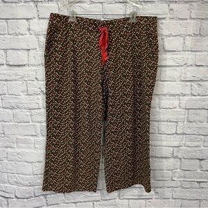 Lands End womens size 2X cropped wide leg pajama pants lounge casual jersey